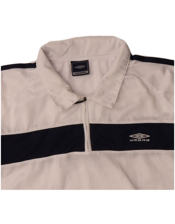 UMBRO Polo Homme XL Blanc Colorblock Polyester