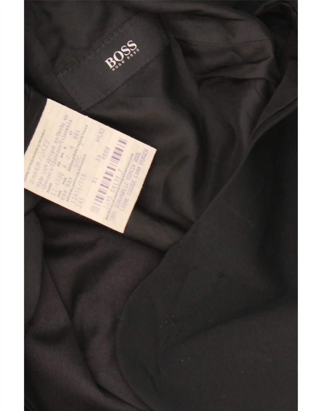 Hugo Boss Veste blazer à 3 boutons pour homme UK 38 Laine vierge noire moyenne