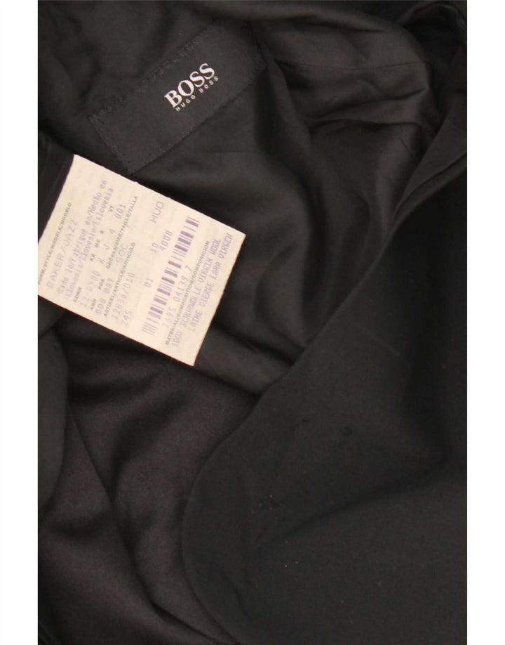 Hugo Boss Veste blazer à 3 boutons pour homme UK 38 Laine vierge noire moyenne