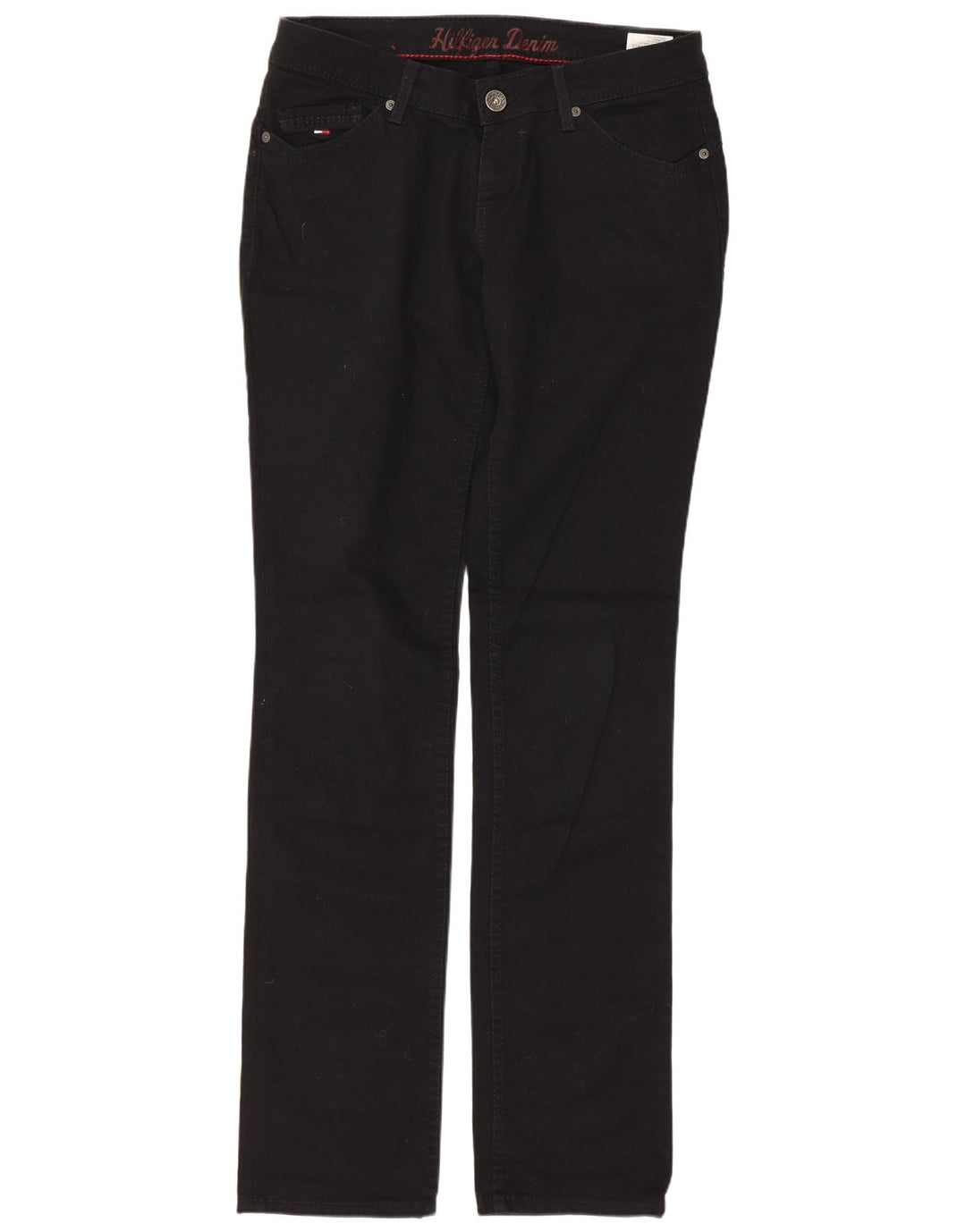 Tommy Hilfiger Pantalon décontracté taille basse pour femme W30 L34 Noir Coton