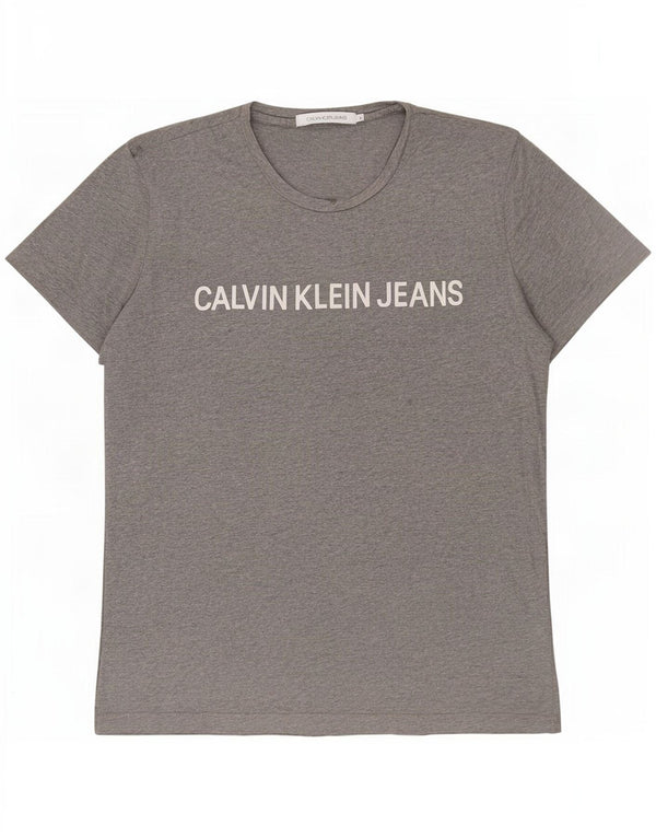 Calvin Klein Jeans T-shirt graphique pour homme en coton moucheté grand gris