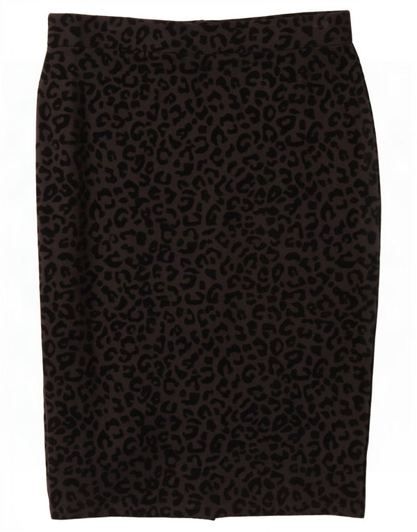 Marks & Spencer Jupe crayon pour femme UK 12 Medium W30 Noir Imprimé animal