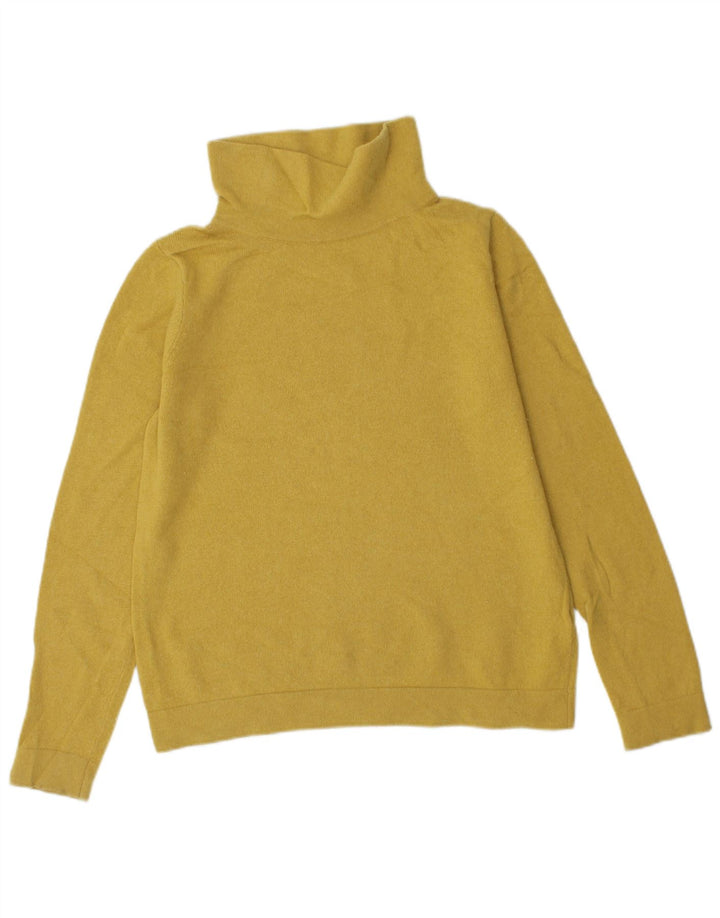 Hobbs Pull col roulé femme UK 12 laine jaune moyen