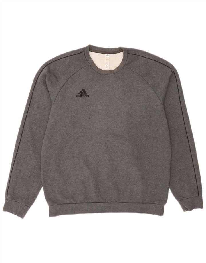 Adidas Sweat-shirt coupe classique pour homme Gris moyen chiné en coton