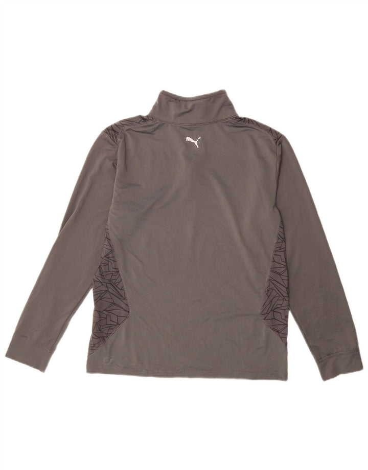 PUMA Haut de survêtement à col zippé pour garçon 11-12 ans Grand Gris