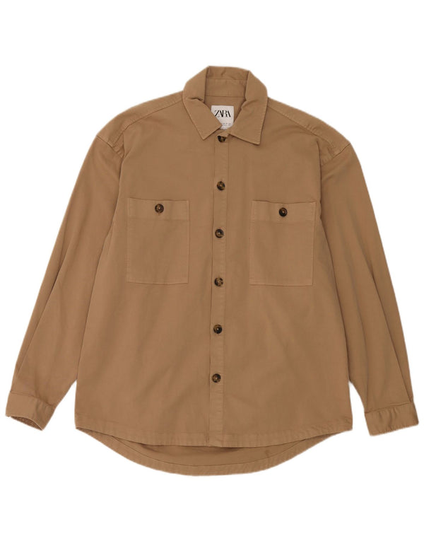 ZARA Chemise coupe décontractée petit coton beige