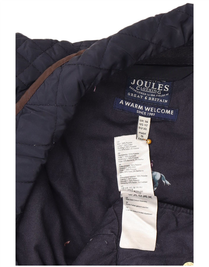 Joules Gilet matelassé pour femme UK 16 Large Bleu Marine Polyester