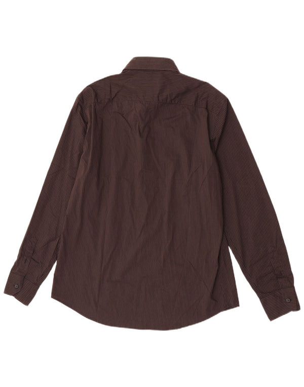 Harmont & Blaine Chemise coupe étroite pour homme 2XL en coton rayé marron