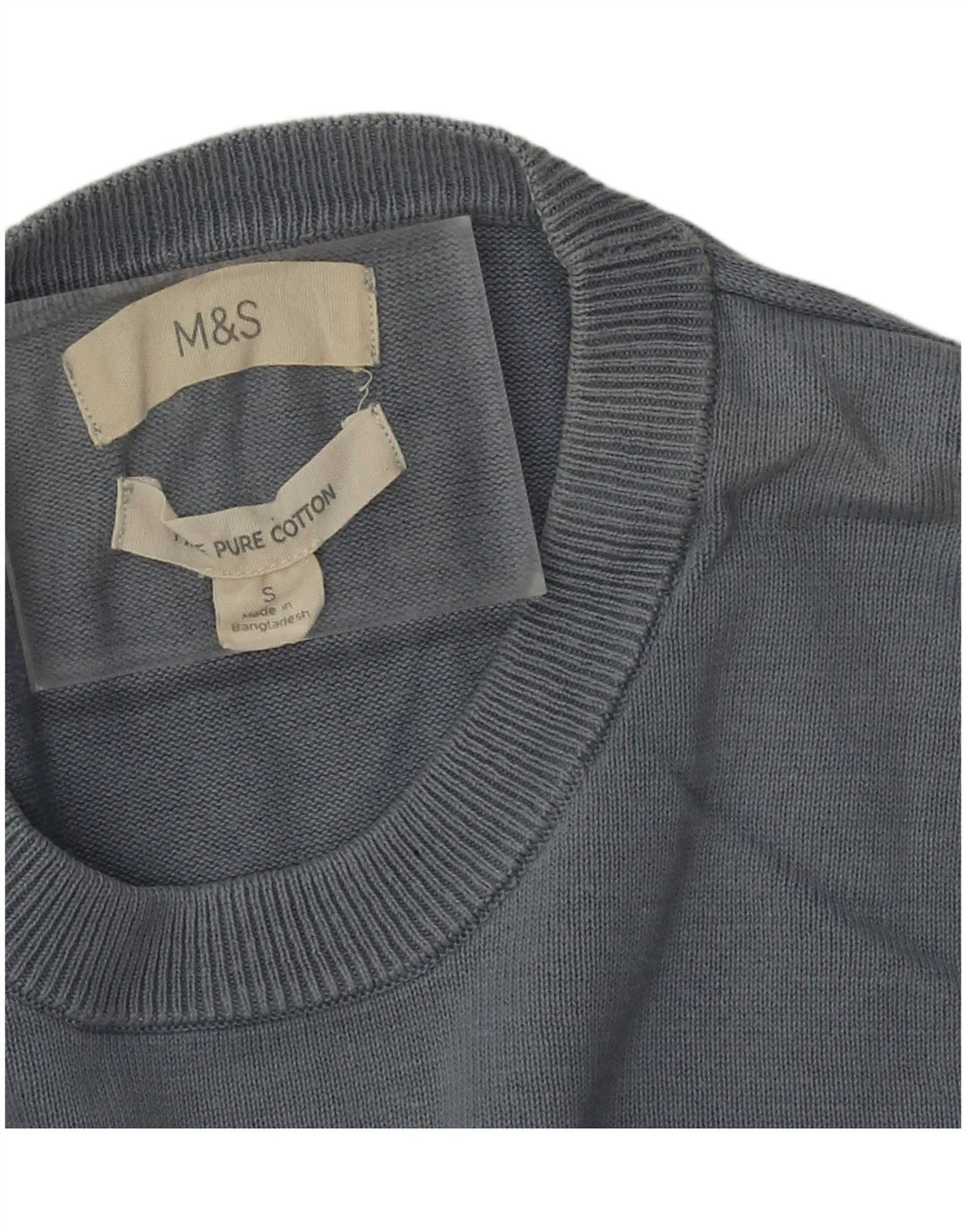 Marks & Spencer Pull à col rond pour homme en coton bleu petit