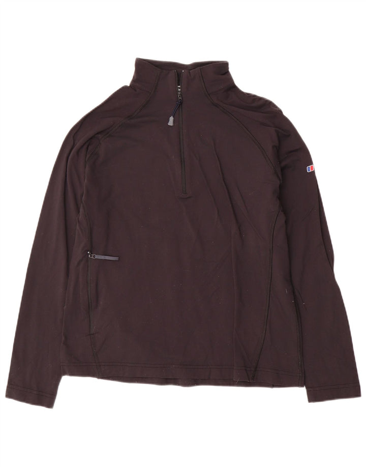 Berghaus Haut de survêtement à col zippé pour femme UK 12 Medium Black Nylon