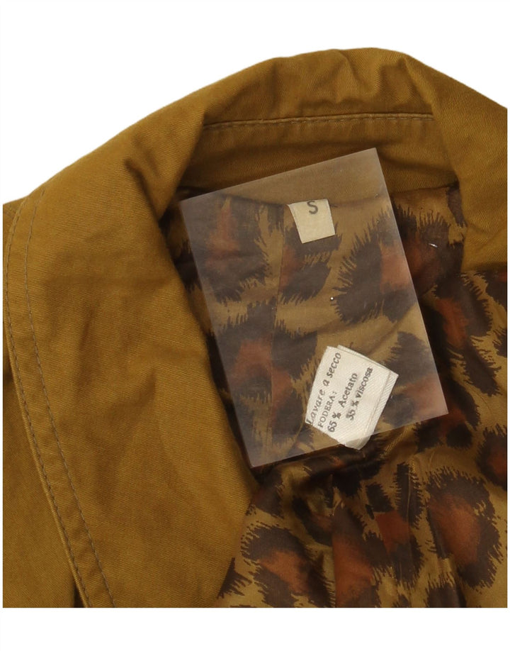 VINTAGE Manteau surdimensionné pour femme UK 10 Petit acétate kaki