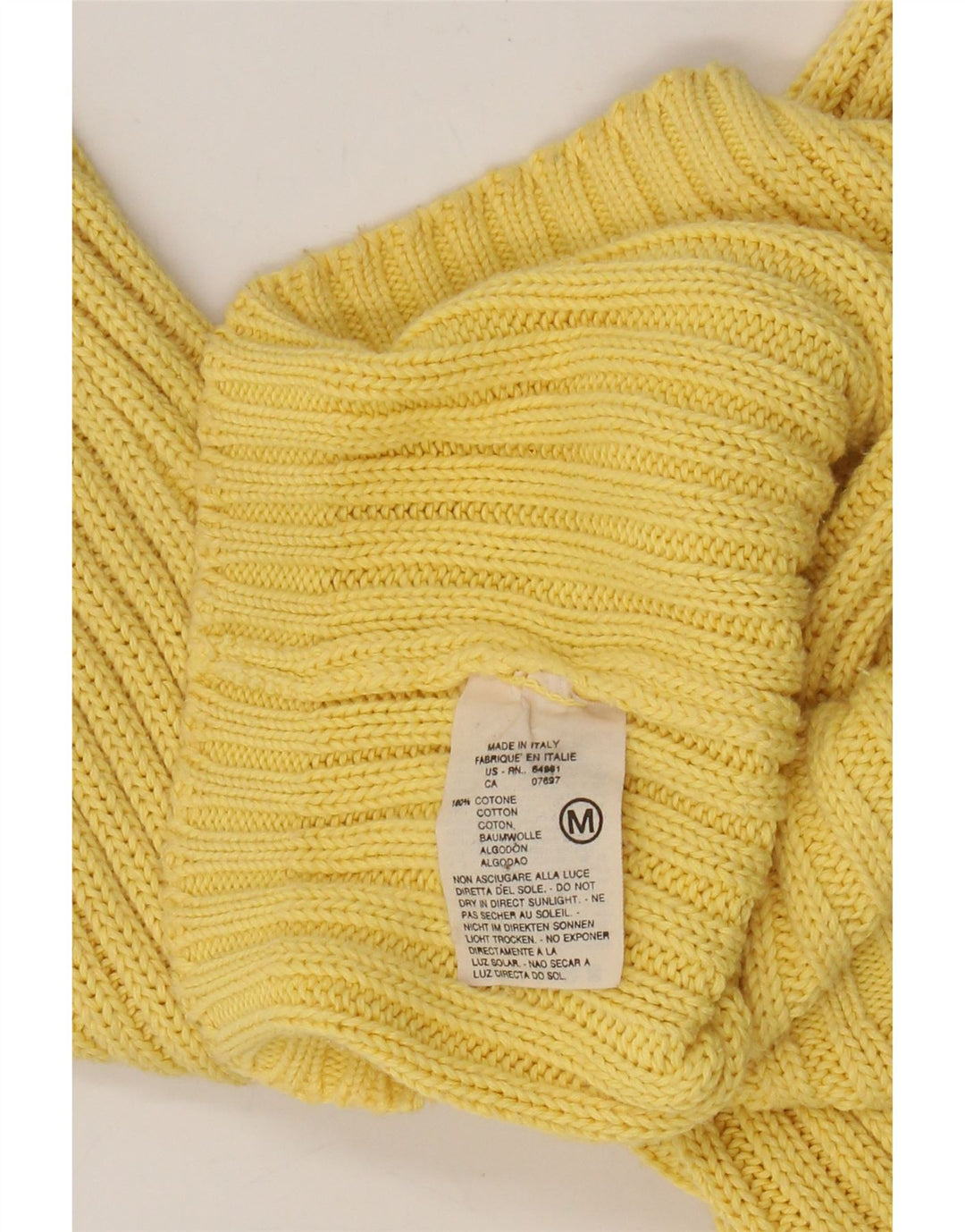 SISLEY Womens Cardigan Sweater UK 14 Medium Yellow Cotton Vintage Sisley and Second-Hand Sisley from Messina Hembry 