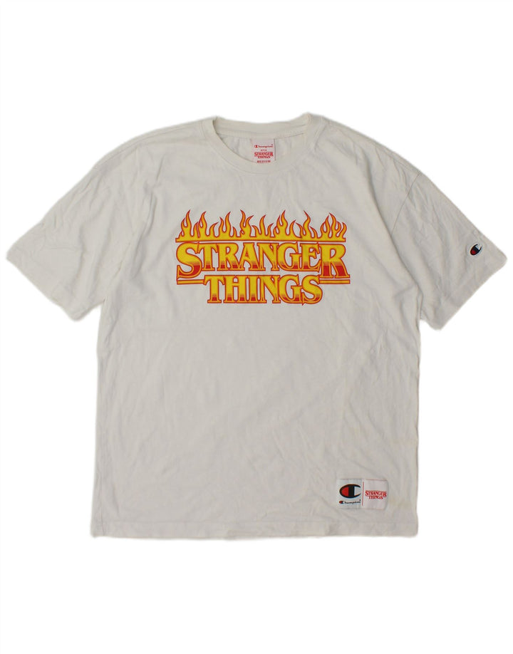 Champion T-Shirt Graphique Stranger Things Homme Blanc Moyen