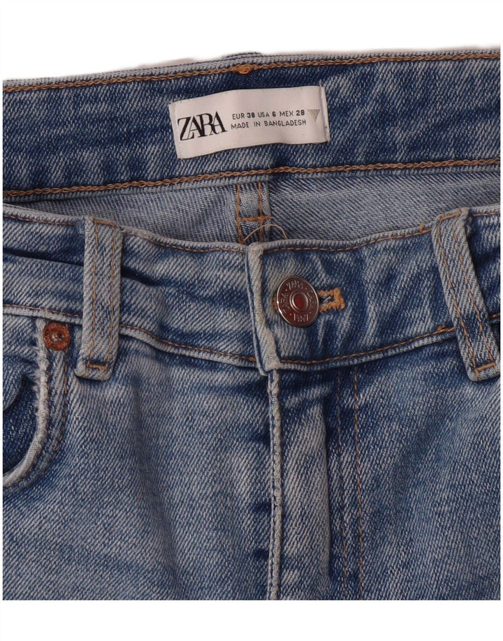 Zara Jean skinny taille haute pour femme EU 38 Small W28 L27 Bleu classique