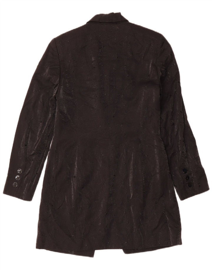 RICHARDS Manteau Femme UK 10 Petite Viscose Florale Noire