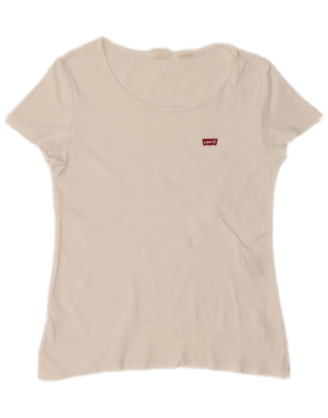 Levi's T-Shirt Crop Femme UK 12 Blanc Moyen