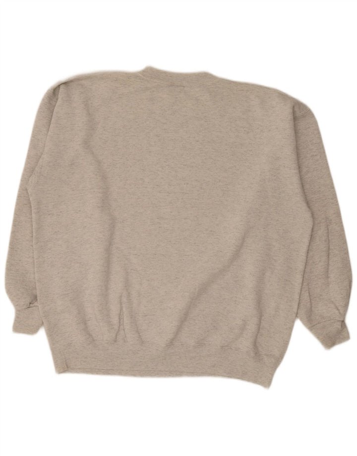 vintage Mens Graphic Sweatshirt Jumper XL Gris Coton