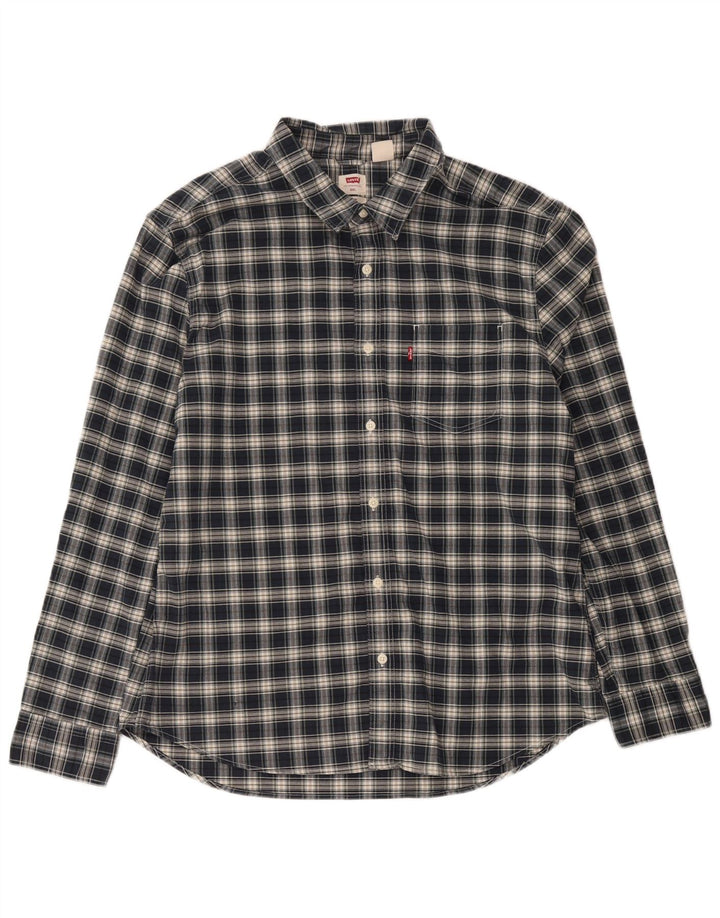 Levi's Chemise Slim 2XL Homme Bleu Marine Carreaux Coton