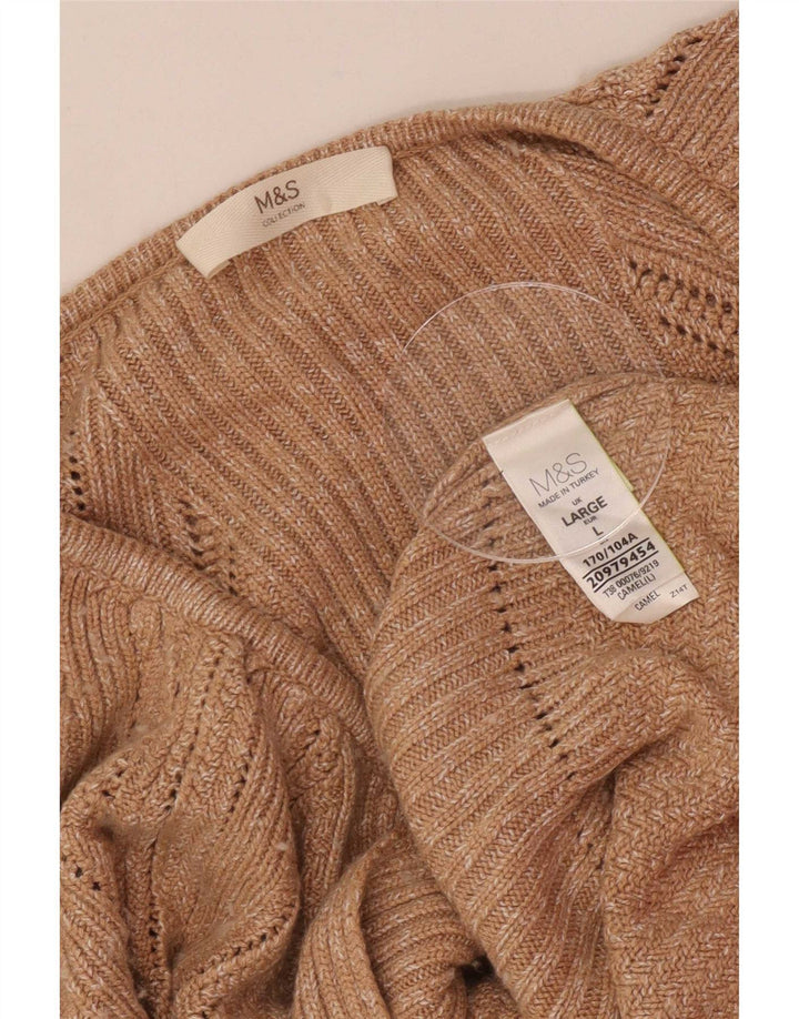 Marks & Spencer Pull Cardigan Femme UK 16 Large Beige Viscose