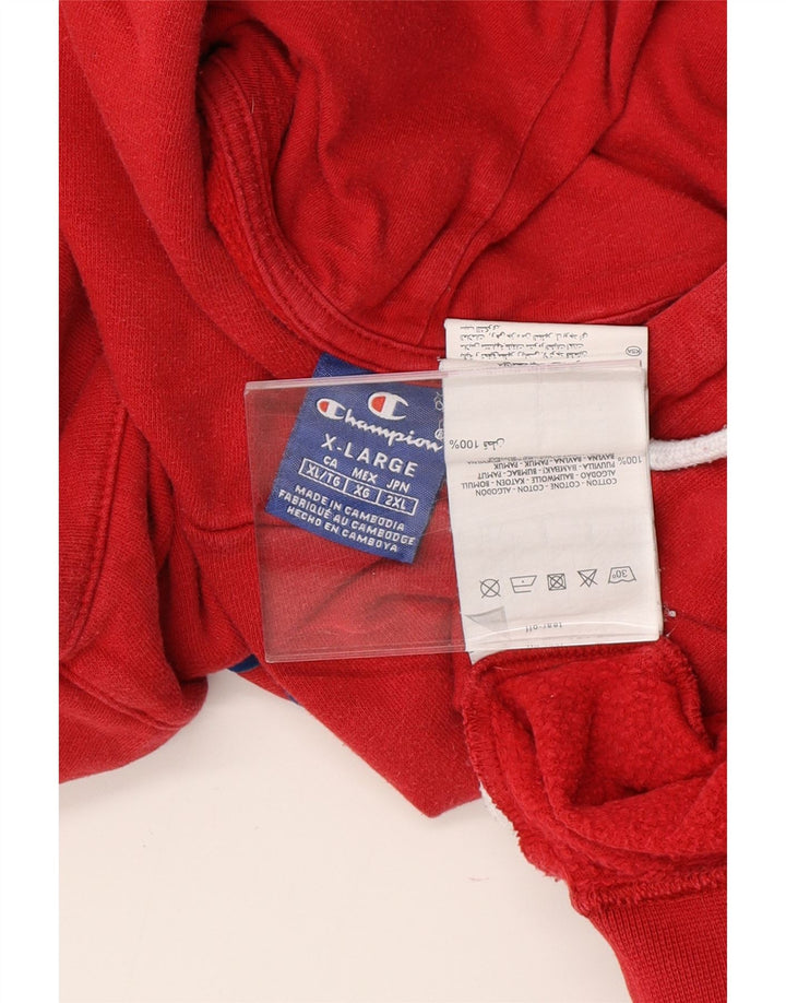 CHAMPION Pull à Capuche Graphique Homme XL Rouge Coton