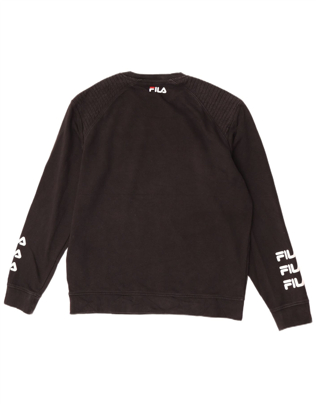 Fila Mens Graphic Regular Fit Sweatshirt Jumper Grand Noir Coton