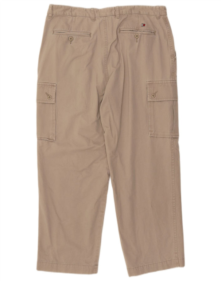 TOMMY HILFIGER Pantalon Cargo Droit Homme W36 L29 Coton Beige