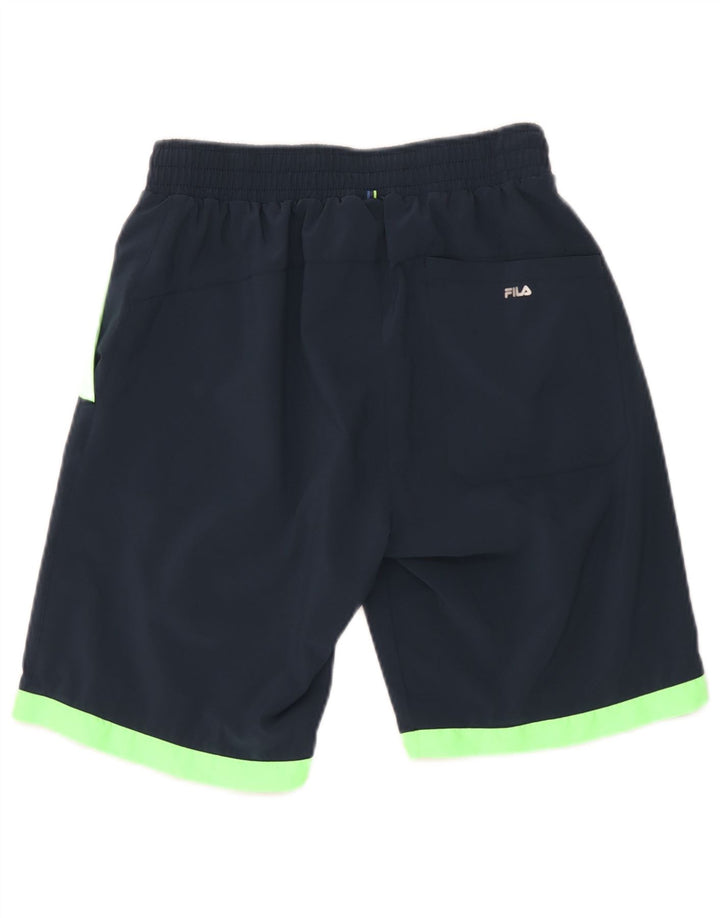 Fila Short de Sport Homme Bleu Marine Moyen Colorblock Polyester