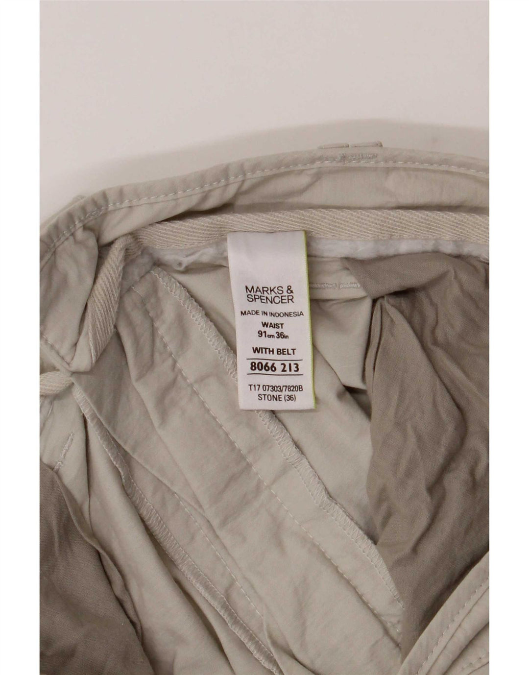 Marks & Spencer Bermuda cargo pour homme Large W36 Coton beige
