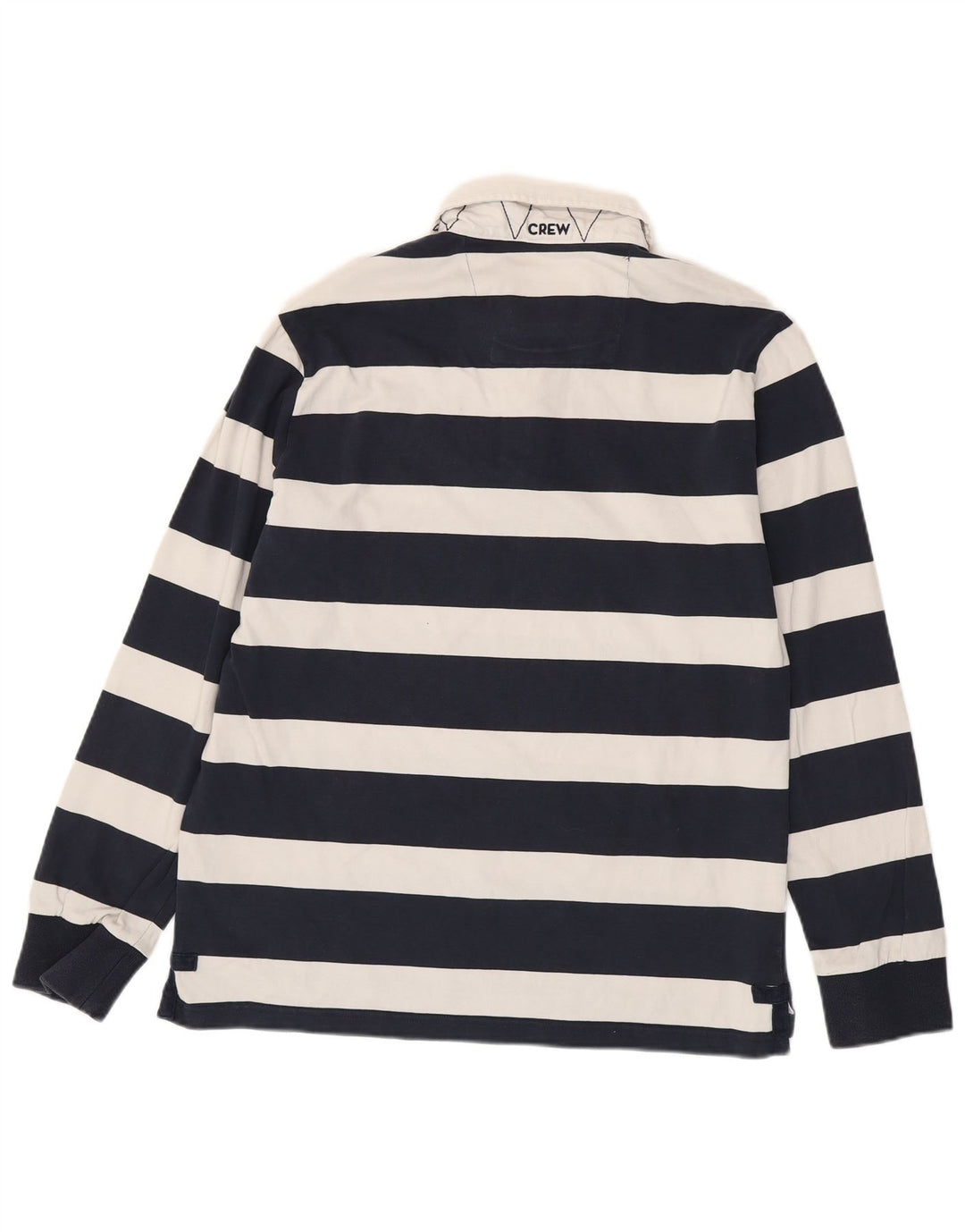 CREW CLOTHING Polo de Rugby à Manches Longues pour Homme Grand Bleu Marine Rayé