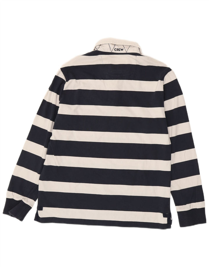 CREW CLOTHING Polo de Rugby à Manches Longues pour Homme Grand Bleu Marine Rayé