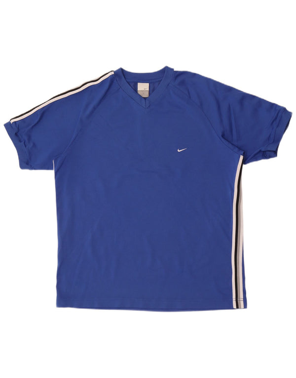 Nike T-Shirt Homme UK 45/47 XL Bleu Coton