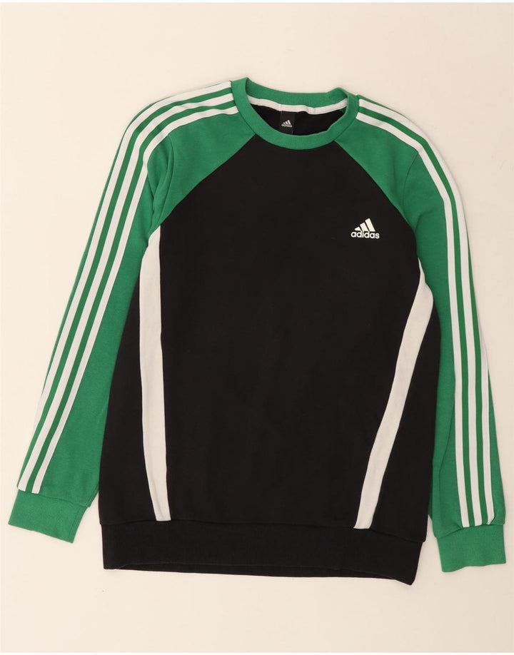 Adidas Sweat-shirt en coton color block noir moyen pour homme
