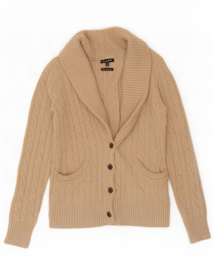 Massimo Dutti Pull Cardigan Femme UK 12 Laine Marron Moyen