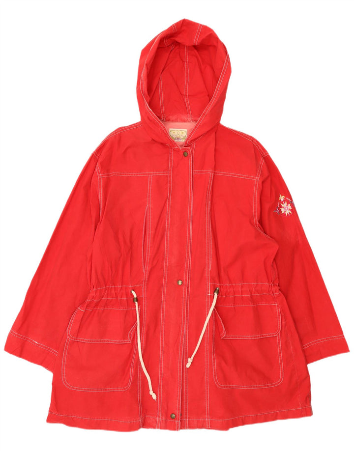 MASH Veste utilitaire à capuche surdimensionnée pour femme UK 14 Coton rouge moyen