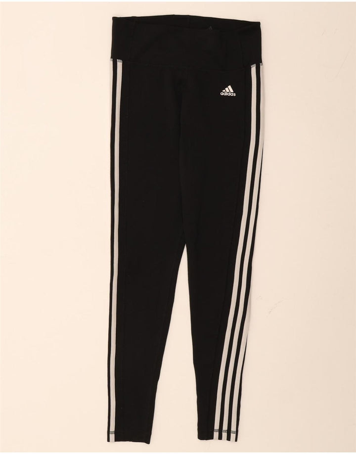 ADIDAS Womens Climalite Leggings UK 12/14 Medium  Black Polyester Vintage Adidas and Second-Hand Adidas from Messina Hembry 