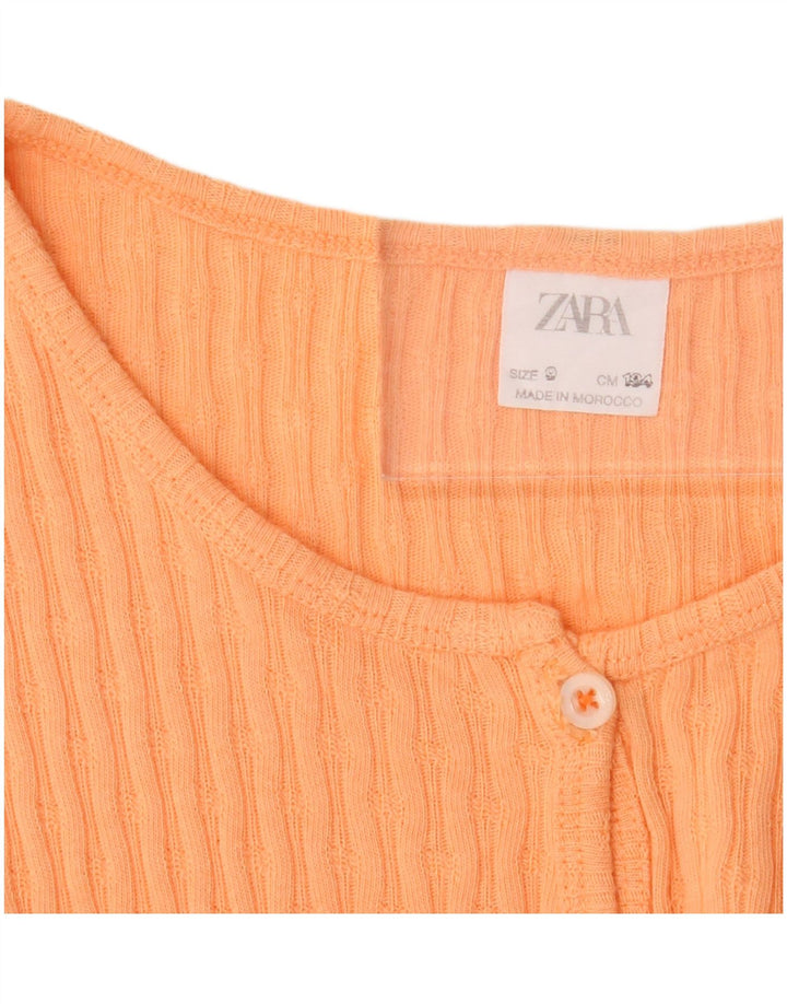 Zara Haut court à manches courtes pour fille 8-9 ans Orange