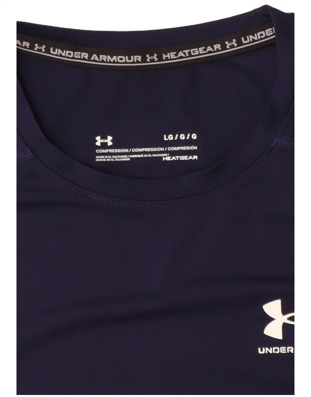 UNDER ARMOUR T-Shirt Heat Gear Homme Large Bleu Marine Synthétique