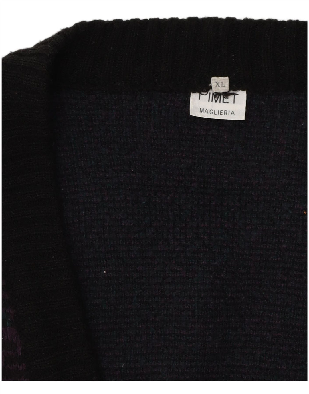 PIMET MAGLIERA Pull Cardigan Femme UK 18 XL Noir Géométrique