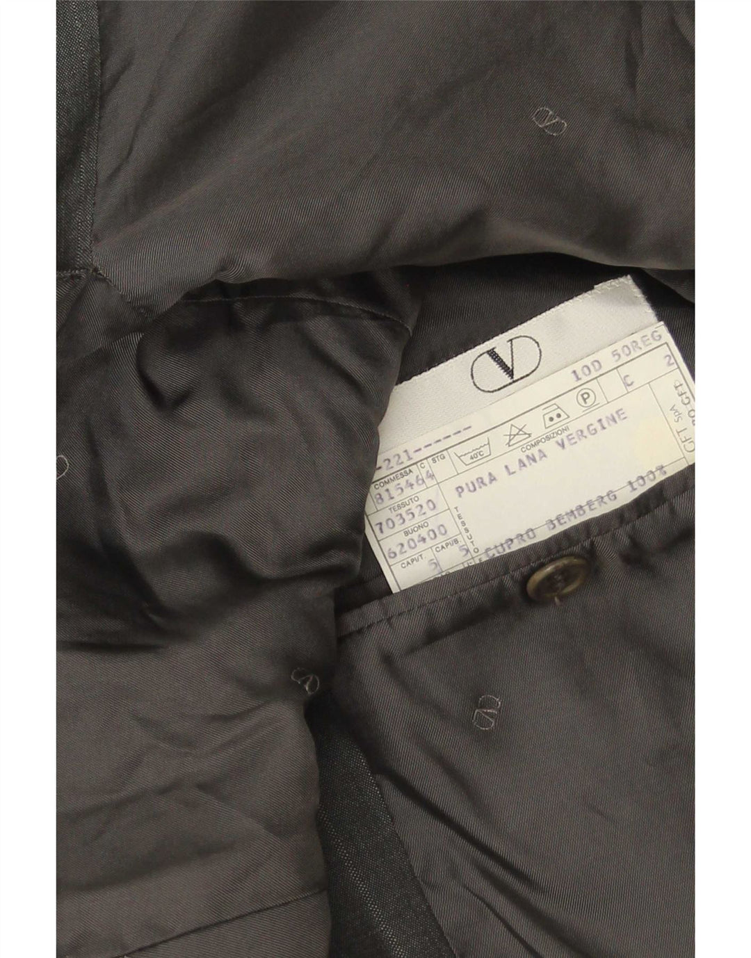 Valentino Veste Blazer 3 Boutons Homme IT 50 Large Gris Laine Vierge