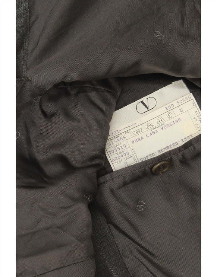 Valentino Veste Blazer 3 Boutons Homme IT 50 Large Gris Laine Vierge