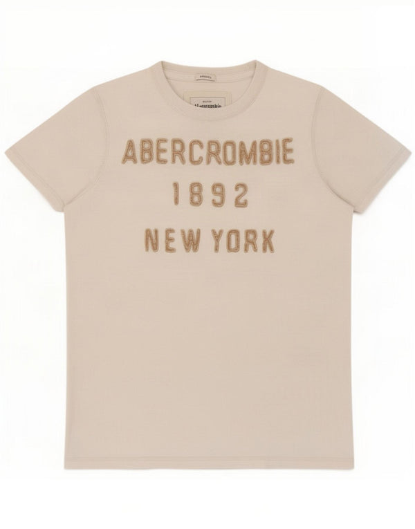 Abercrombie & Fitch T-shirt graphique musculaire pour homme en coton blanc moyen