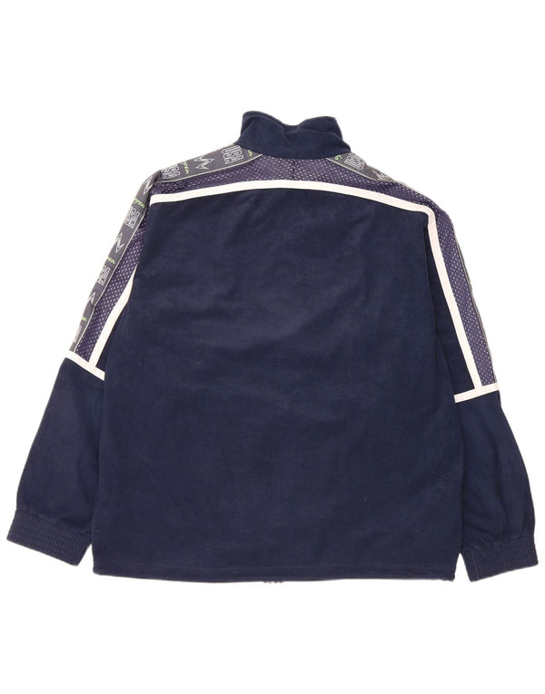 Brugi Veste de Survêtement Graphique en Velours Homme Bleu Marine Moyen Colorblock