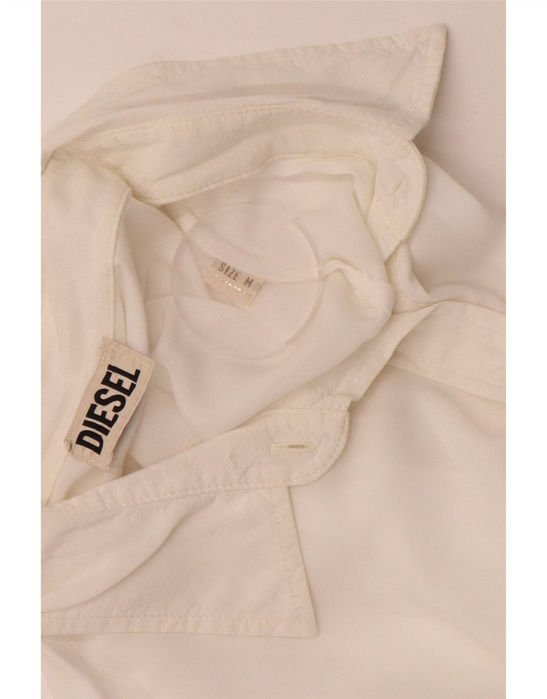 DIESEL Chemisier coupe ample pour femme UK 14 Rayonne blanche moyenne