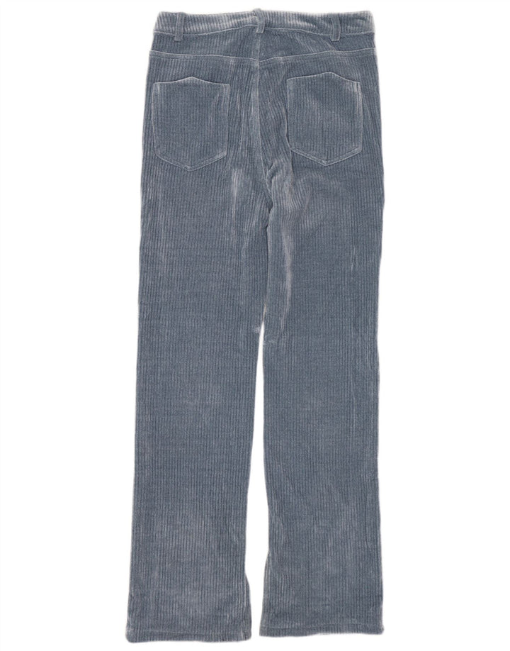 Zara Pantalon droit en velours côtelé pour femme EU 40 Medium W30 L30 Bleu Polyester