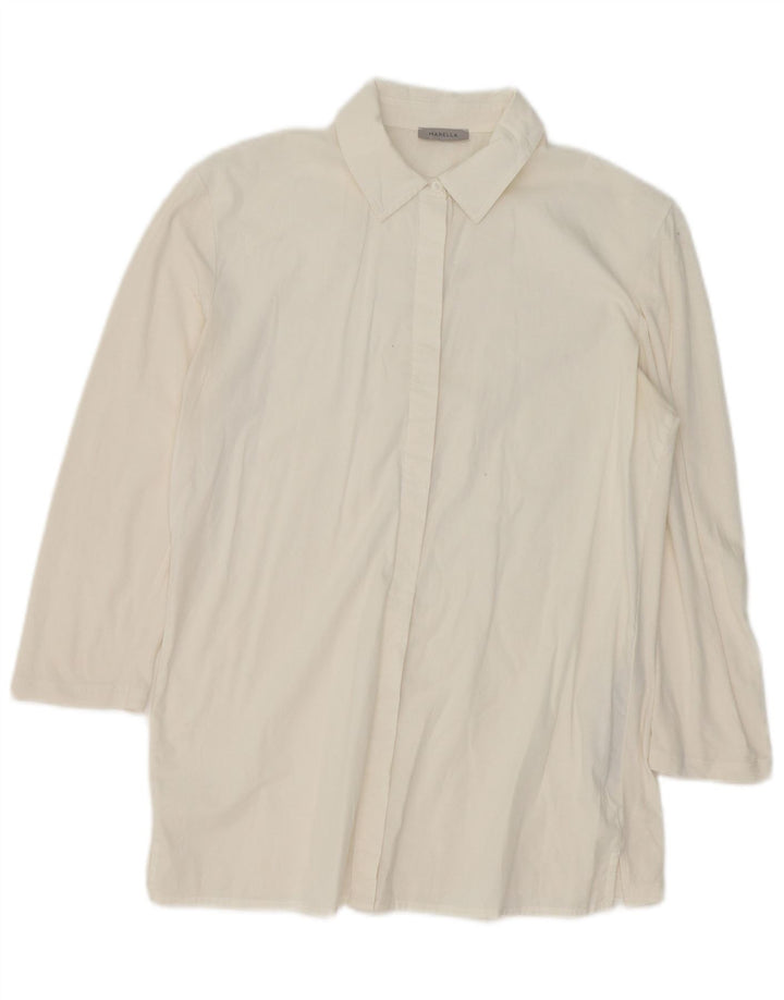 Marella Chemise longue pour femme UK 16 Large en coton blanc cassé