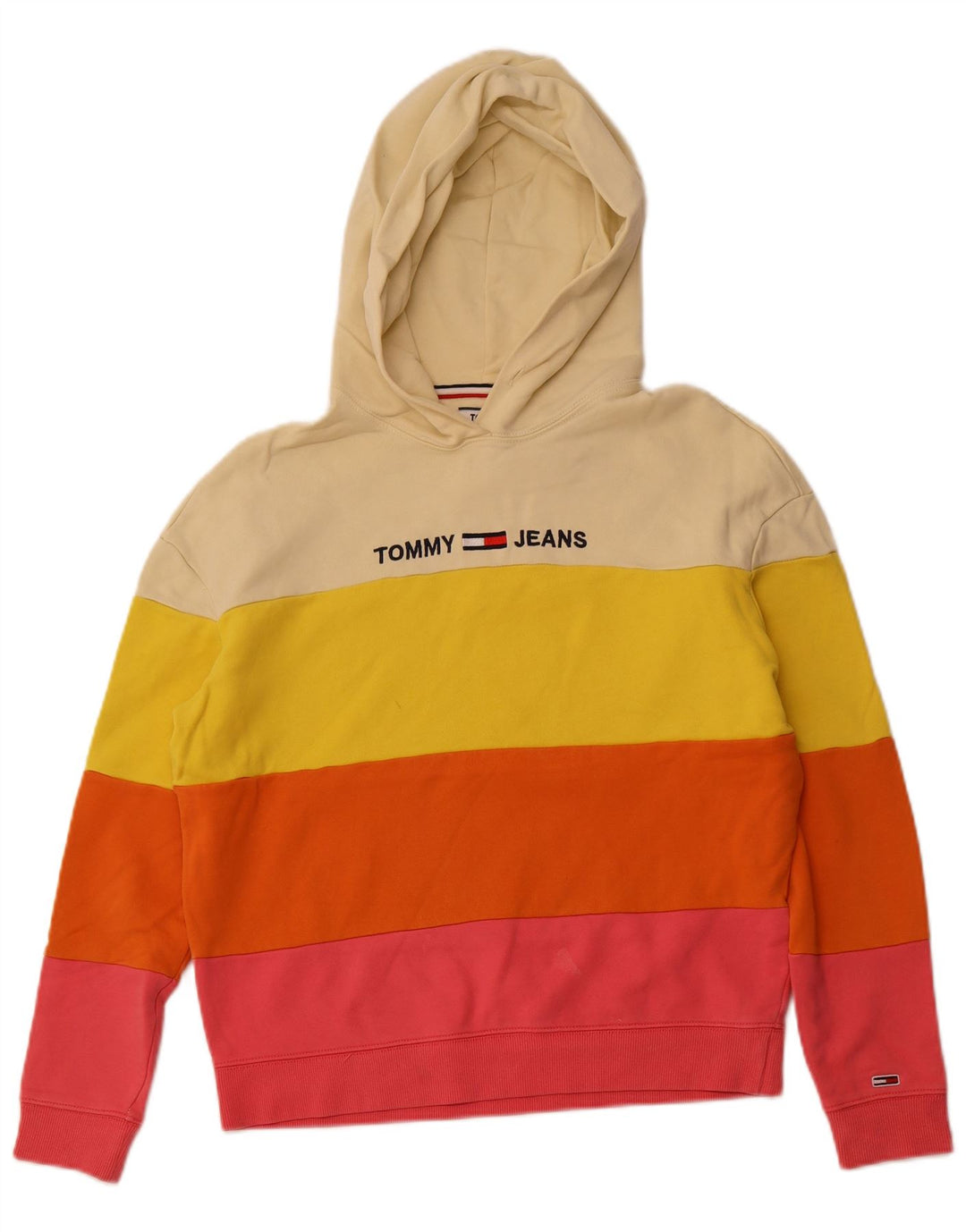 TOMMY HILFIGER Pull à capuche pour femme UK 10 Small Multicolore Colourblock