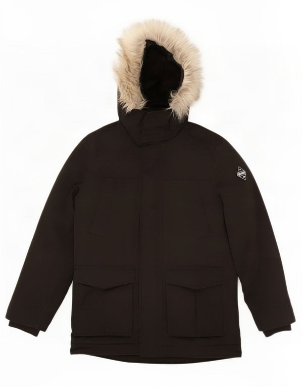 Hollister Veste de ski à capuche pour homme UK 36 Small Noir Polyester