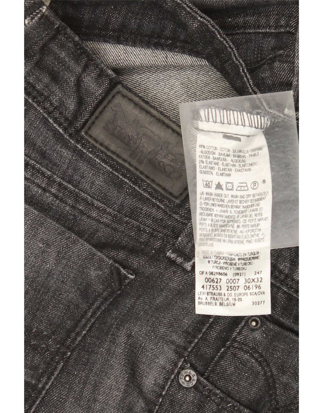 Levi's Jean Droit 627 Femme W30 L29 Gris Coton