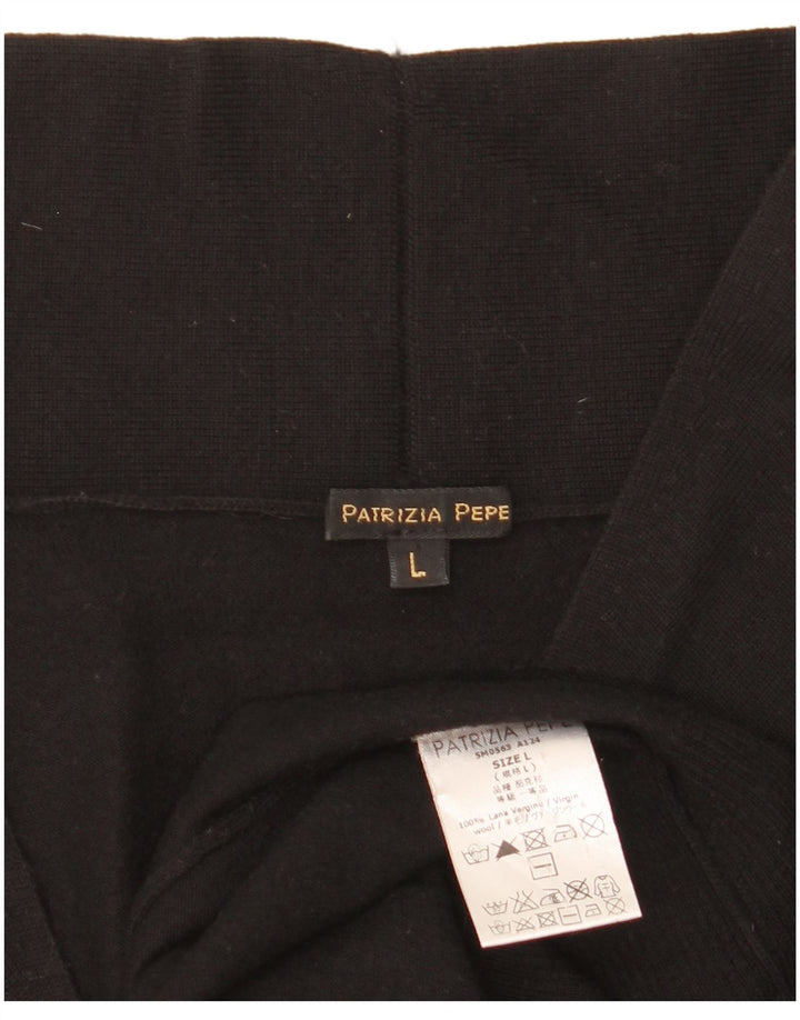 Patrizia Pepe Pull Cardigan Homme Grande Laine Vierge Noire