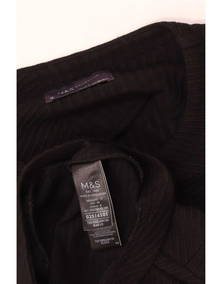 Marks & Spencer Veste blazer zippée pour femme UK 12 Medium Noir Polyester